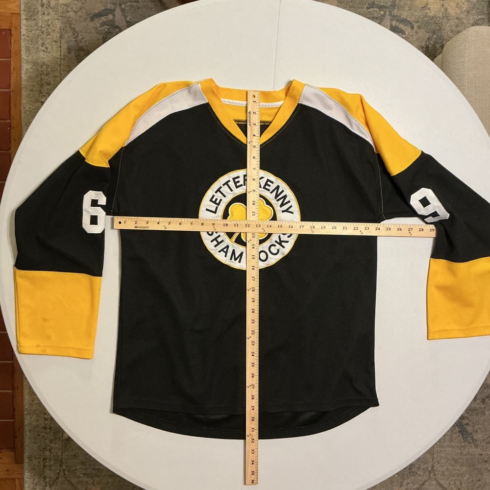 Letterkenny Shamrocks Hockey Jersey 2XL Shoresy 69 Black Yellow TV Show Merch - Picture 3 of 5